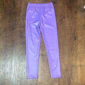 NWT! Baby Sara Purple Faux Leather Leggings!